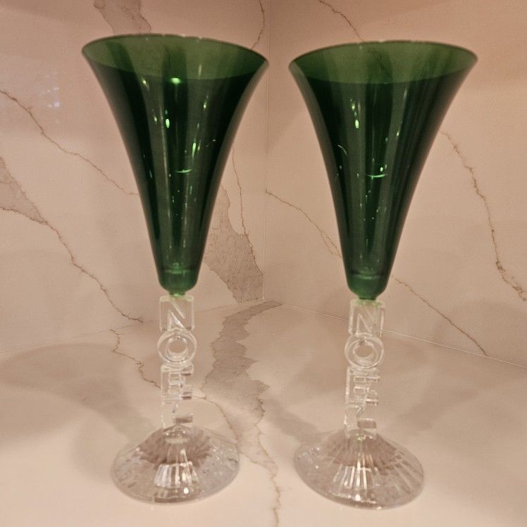 Christmas "Noel" Crystal Glasses