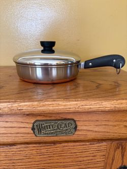 Vintage 1Qt Revere Ware Copper Bottom “Low Boy” Saucepan:Skillet with Lid.     P
