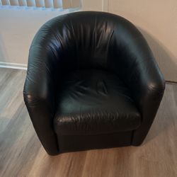 Swivel Black Leather Chair