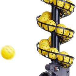 3806PBH Pickleball Machine with Oscillating Base, Adjustable Speed, Auto Swing Launch Port, Battery/AC Powered, Suitable for All Skill Levels