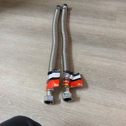 2x Water Heater Supply Lines 24” Stainless 1” FIP (New)