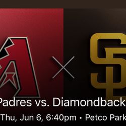 Diamondbacks @Padres June 6 6:40pm