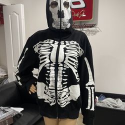 New! Unworn! Charades Men's Skeleton Hoodie (Costume, Biker, Etc) Size: XL