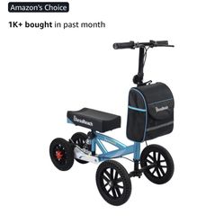 Knee Scooter, All Terrain Foldable Knee Scooter Walker, Disc Brake 