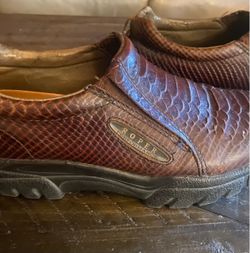 Men’s Roper Performance Python Print Leather Slip-On Shoes - Size 9