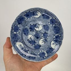 Antique Chinese Imari Porcelain Plate Blue White Qinglong REIGN MARK 6" Diameter