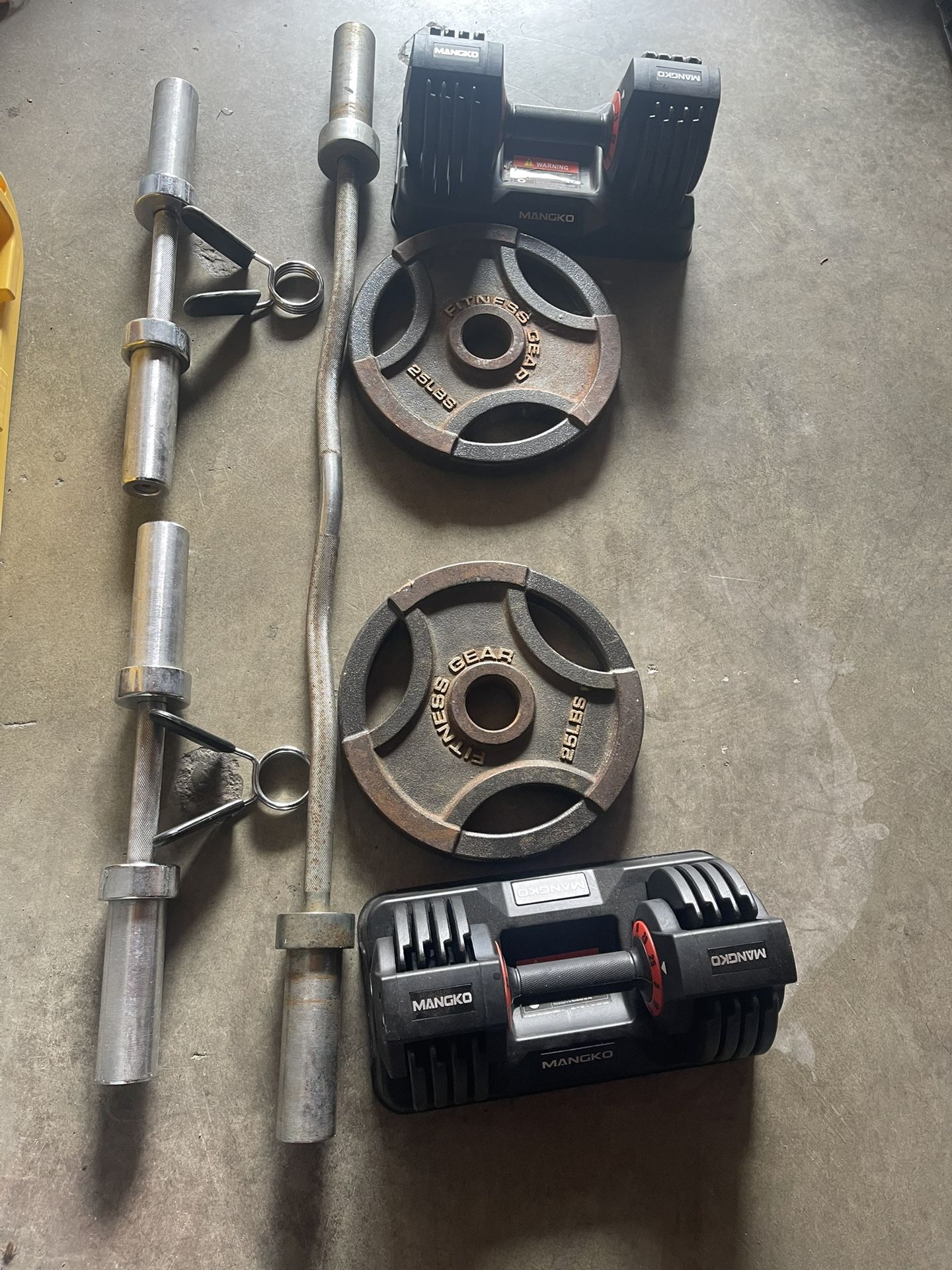 Olympic Curl Bar And Dumbbells
