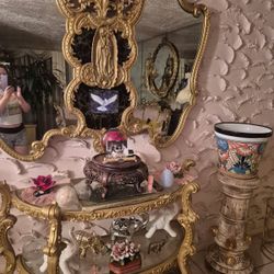 Antique Mirror & Shelf