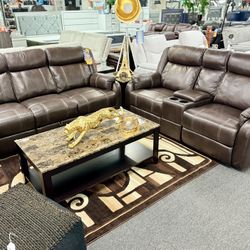 Overstock Sale🔥Beautiful Chocolate Two Piece Reclining Sofa+Love Seat Limited Time Offer $999🔥