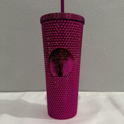 Starbucks 2022 Christmas Pink Bling Studded Tumbler