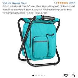 Kikerike Backpack Stool Cooler Chair Heavy Duty 400 LBS Max Load Portable Lightweight Stool Backpack Folding 