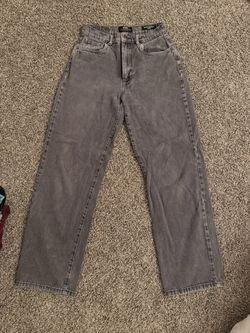 Cotton-On gray high waist straight leg jeans