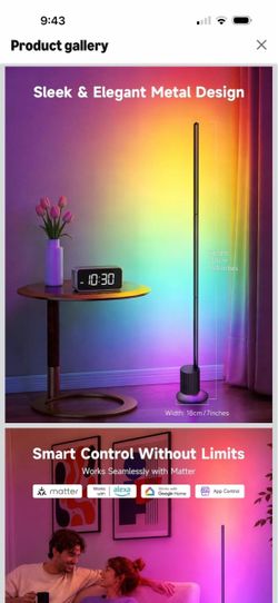 Nova RGBWWIC Floor Lamp Pro, Smart LED Corner Lamp