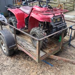 Yamaha 300 Timberwolf Two Wheel Drive With Winch 5x2 X 8x4 Utility Trailer That Dumps