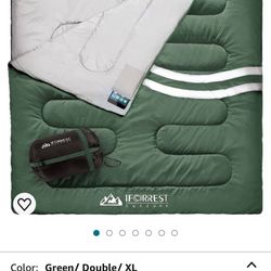 Double Sleeping Bag for Adults - 2 Person Cold Weather(3-4 Seasons) Camping Bed, Extra-Wide & Warm -