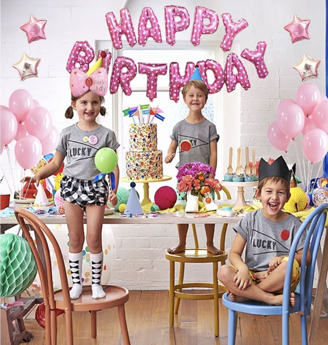 16 Inch Happy Birthday Printed Pink Balloon New In Package