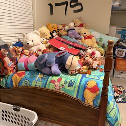 Vintage Solid Wood Full Size Canopy Bed Frame – Classic Traditional