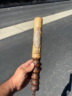 Carved wooden fish bonger