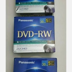 Panasonic LM-RW30U 5 Single-sided 30 Minute 8cm DVD-RW Disc DVD Camcorders Lot 3