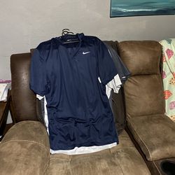 1Nike Dry Fit Collared Shirt Size 2x Blue