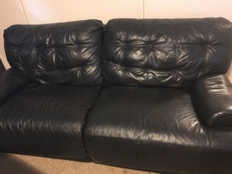 Black leather couch