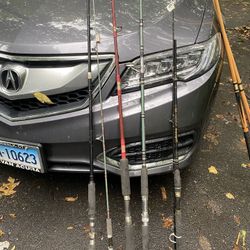 Fishing Rods and assorted hooks and Weights/Floats