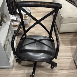 Rustic country wood desk swivel chair