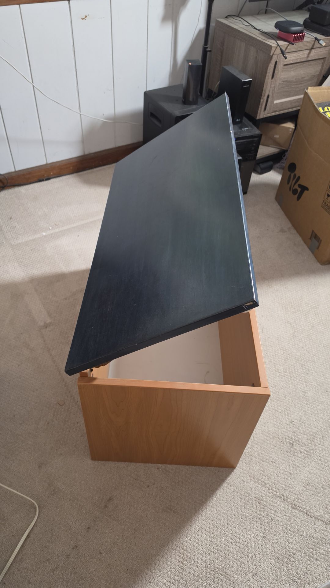 Lift Top Storage Chest Cabinet Dark Blue Top