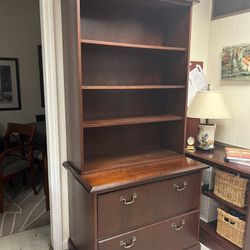 Wood Lateral File With Bookcase Above 36” Wide