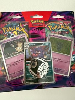 New Pokémon TCG Enhanced 2-Pack Blister featuring promo cards for Gengar, Marshadow, and Team Rocket's Mimikyu
