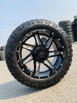 20x10 New rims and new RT mud tires 2755520. 6 lug Chevy gmc Toyota niss Nissan Ford