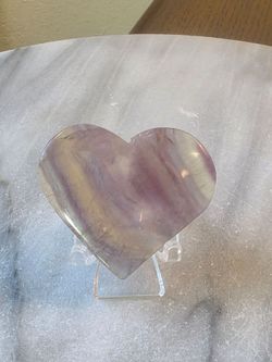 1.9" Approximately Fluorite Heart with a Little Nature Raw