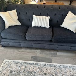 Navy Blue Sofa and Loveseat $300