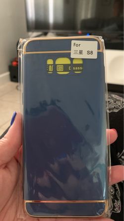 Samsung S8 Cover Navy Blue Gold Trim