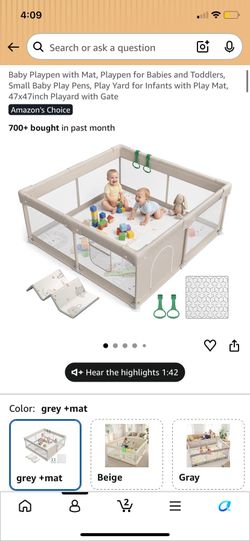 Baby Playpen with mat