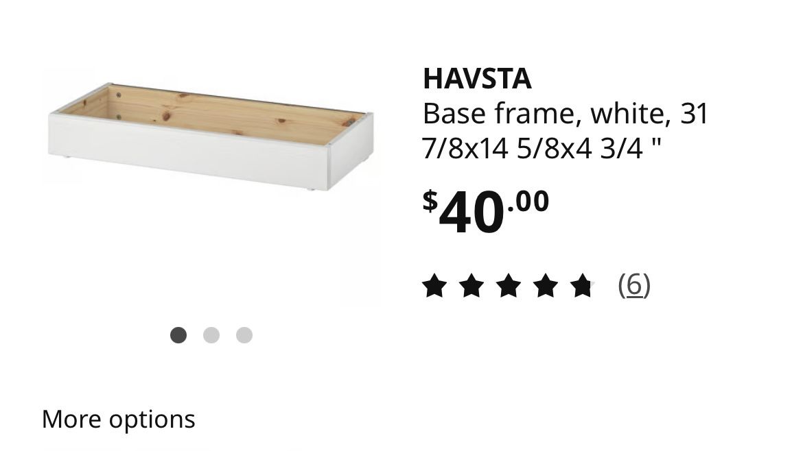 IKEA HAVSTA Wood Cabinet Base frame, white, 31 7/8x14 5/8x4 3/4 "