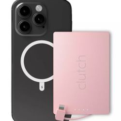 Clutch Pro Lightning 5000mAh Ultra Thin Magnetic Portable Charger with Built-In Charging Cable