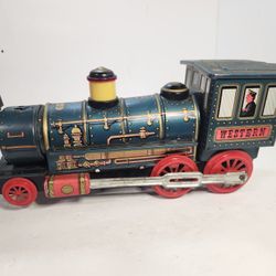 Vintage Tin Toy Modern Toys Western Locomotive Train Engine Japan NOT WORKING