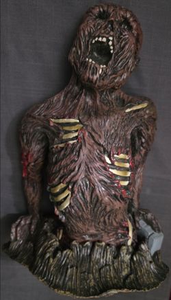 Vintage Zombie Leaving Grave Gravestone Halloween 15” Display Halloween