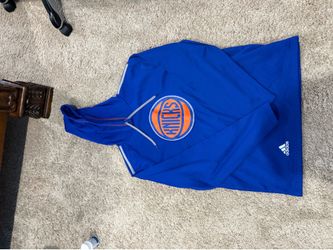 Adidas New York Knicks Hoodie Men’s Medium Blue NBA Pullover Sweatshirt