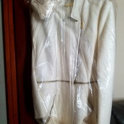Women's sz 3x off white wool coat
