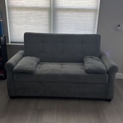 Serta Couch Queen Rolled Arm Tufted Convertible Sleeper Sofa with Cushions