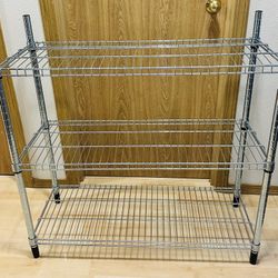 3-Tier Metal Wire Storage Rack – Heavy-Duty & Adjustable