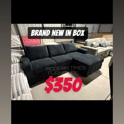 Brand New In Box Sectional Sofa/ Colors Available : Black And Grey