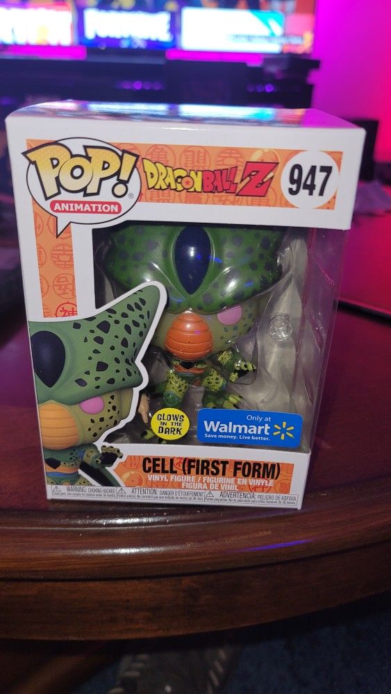 DBZ DRAGONBALL Z First Form Cell Funko Pop Walmart Exclusive Glow In The Dark!