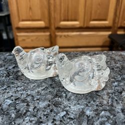 Lenox Crystal Doves pair of salt and pepper shakers.  Brand new with tags on the bottom.  Has been on display in a cabinet with a very large salt and 