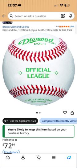 Diamond DOL-1 Official League Baseballs 12-Pack
