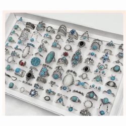 25 Pieces Turquoise Rings