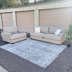 AFW Grey Sofa + Chair Set w/ USB Charging