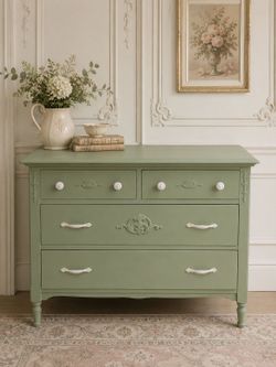 Vintage sage green dresser